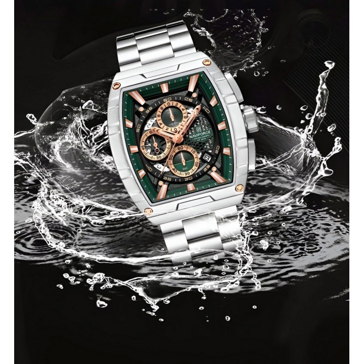 Reloj Naviforce Casual Nf8066 Crono Hombre Acero+ Estuche