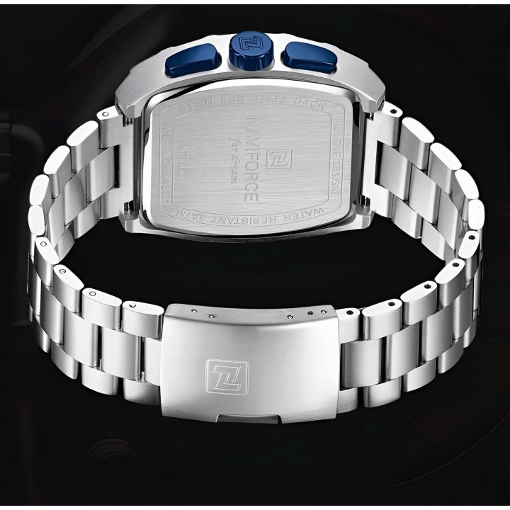 Reloj Naviforce Casual Nf8066 Crono Hombre Acero+ Estuche