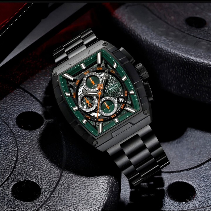 Reloj Naviforce Casual Nf8066 Crono Hombre Acero+ Estuche