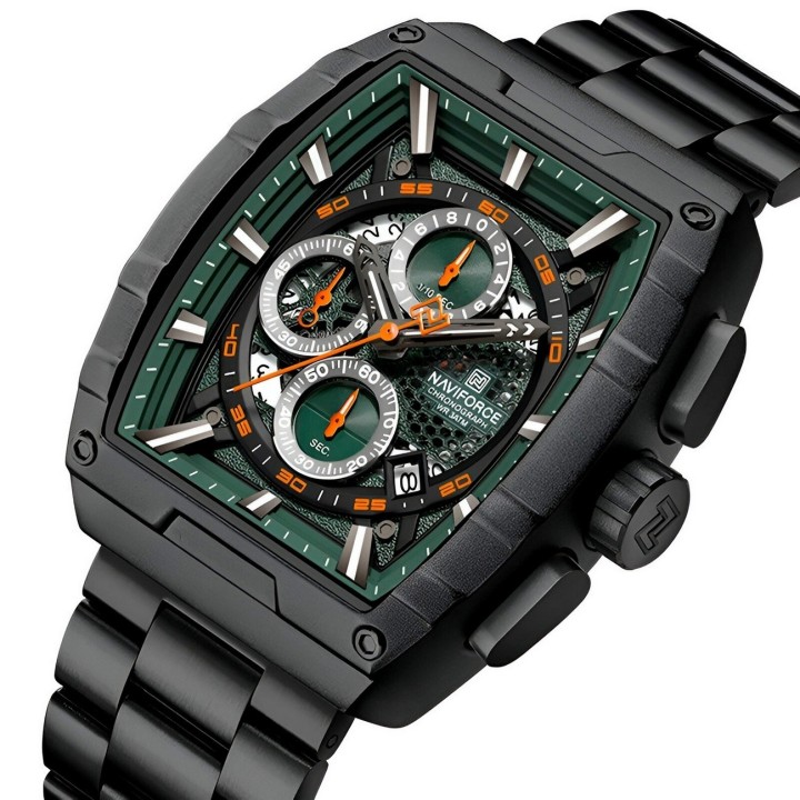 Reloj Naviforce Casual Nf8066 Crono Hombre Acero+ Estuche