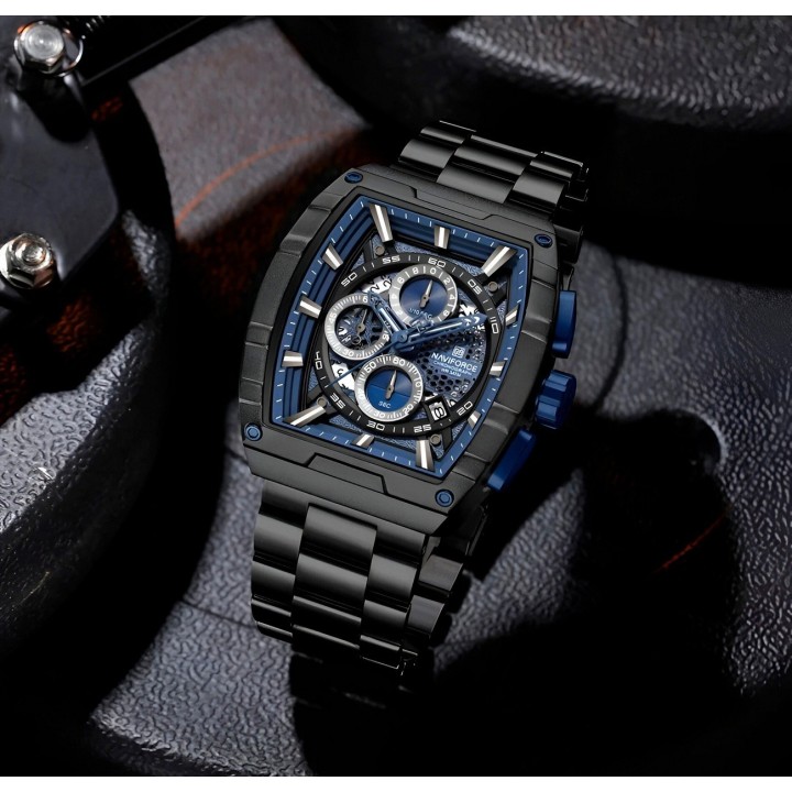 Reloj Naviforce Casual Nf8066 Crono Hombre Acero+ Estuche