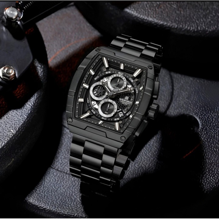 Reloj Naviforce Casual Nf8066 Crono Hombre Acero+ Estuche
