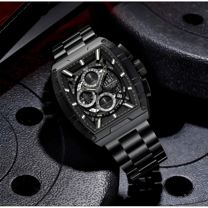 Reloj Naviforce Casual Nf8066 Crono Hombre Acero+ Estuche