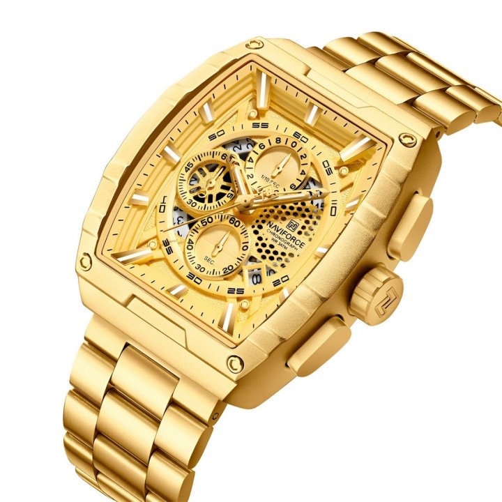 Reloj Naviforce Casual Nf8066 Crono Hombre Acero+ Estuche