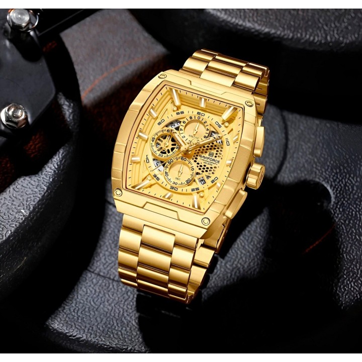 Reloj Naviforce Casual Nf8066 Crono Hombre Acero+ Estuche