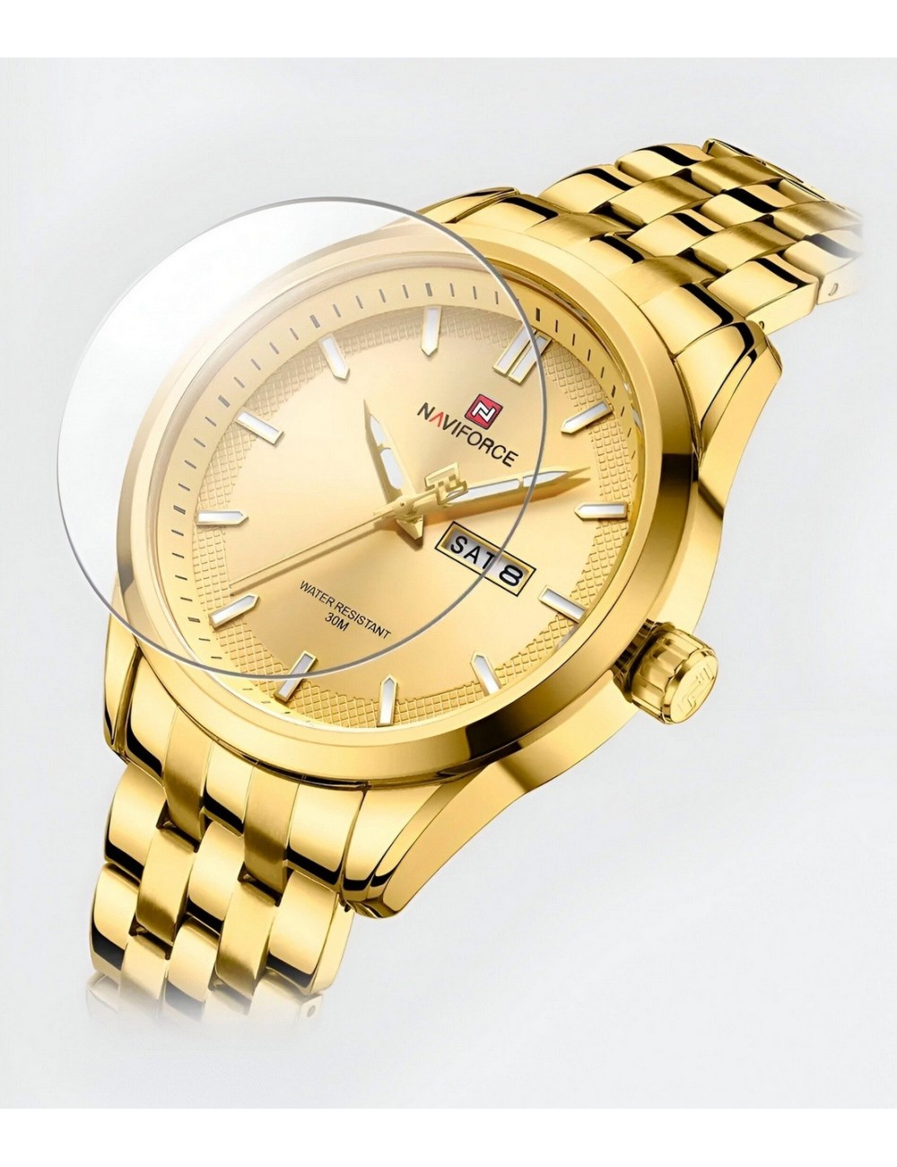 Reloj Naviforce Casual Nf9203 Crono Hombre Acero+ Estuche