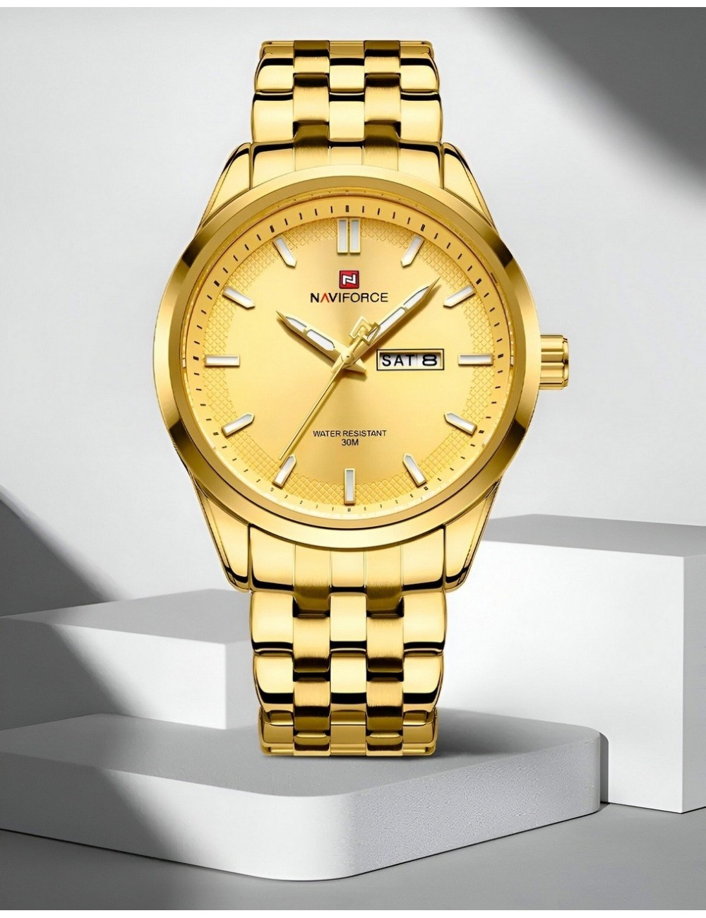 Reloj Naviforce Casual Nf9203 Crono Hombre Acero+ Estuche