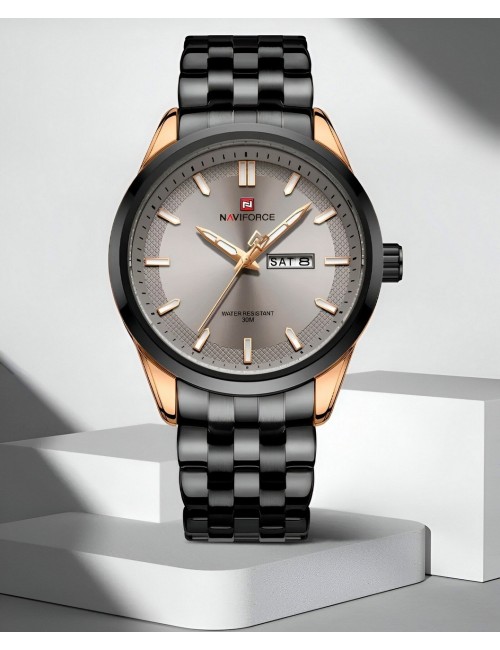 Reloj Naviforce Casual Nf9203 Crono Hombre Acero+ Estuche