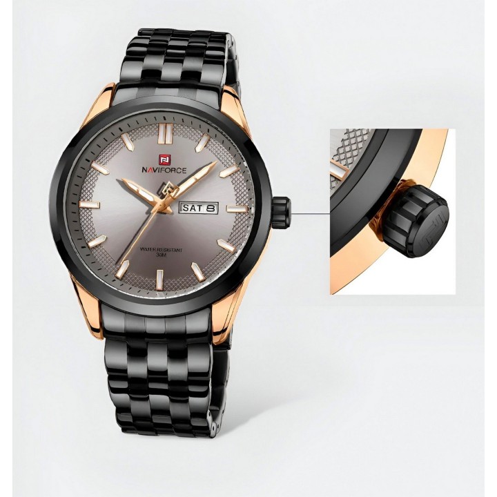 Reloj Naviforce Casual Nf9203 Crono Hombre Acero+ Estuche