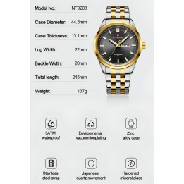 Reloj Naviforce Casual Nf9203 Crono Hombre Acero+ Estuche