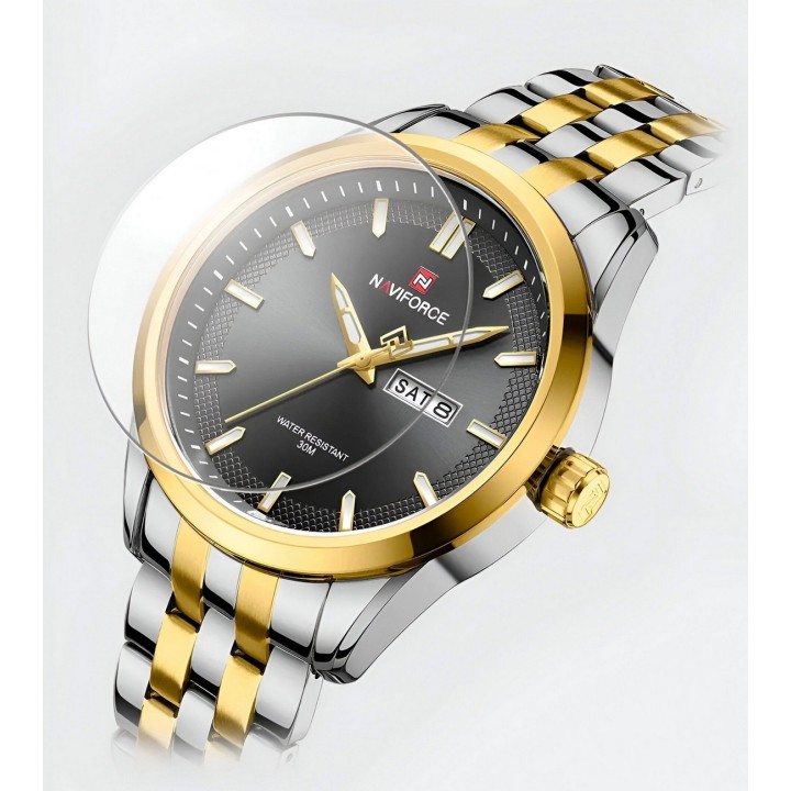Reloj Naviforce Casual Nf9203 Crono Hombre Acero+ Estuche