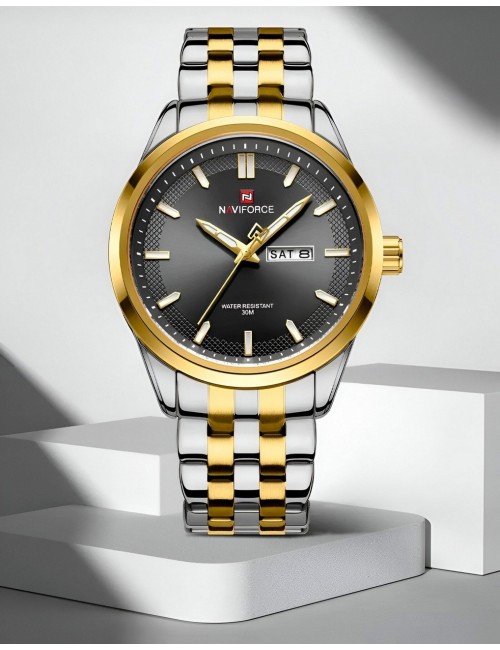 Reloj Naviforce Casual Nf9203 Crono Hombre Acero+ Estuche