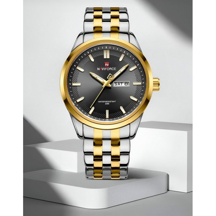 Reloj Naviforce Casual Nf9203 Crono Hombre Acero+ Estuche