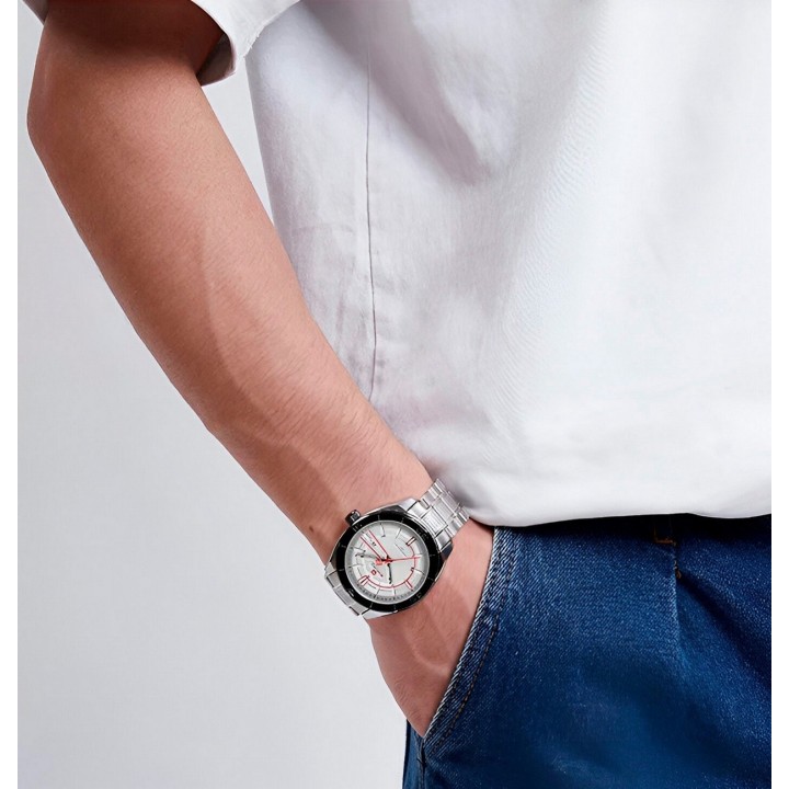 Reloj Naviforce Casual Nf9210 Crono Hombre Acero+ Estuche