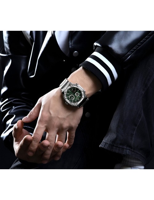 Reloj Naviforce Casual Nf9216s Digital Hombre Acero+ Estuche