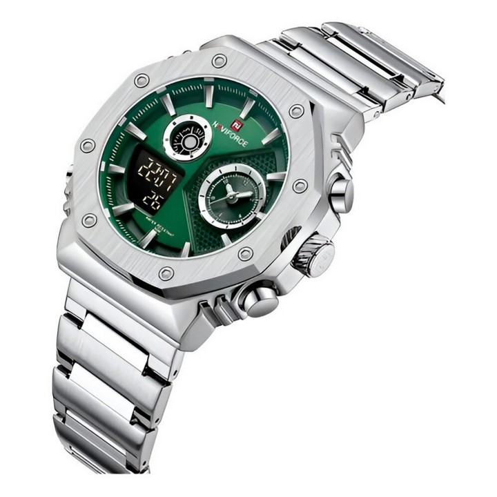 Reloj Naviforce Casual Nf9216s Digital Hombre Acero+ Estuche