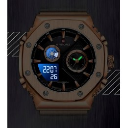 Reloj Naviforce Casual Nf9216s Digital Hombre Acero+ Estuche