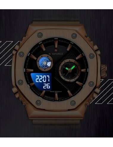 Reloj Naviforce Casual Nf9216s Digital Hombre Acero+ Estuche