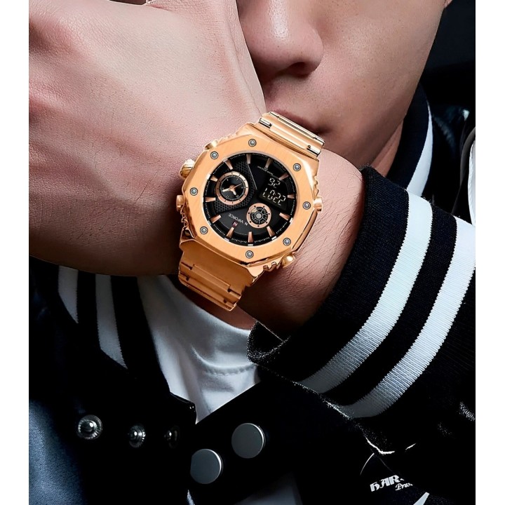 Reloj Naviforce Casual Nf9216s Digital Hombre Acero+ Estuche