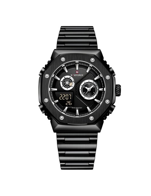 Reloj Naviforce Casual Nf9216s Digital Hombre Acero+ Estuche
