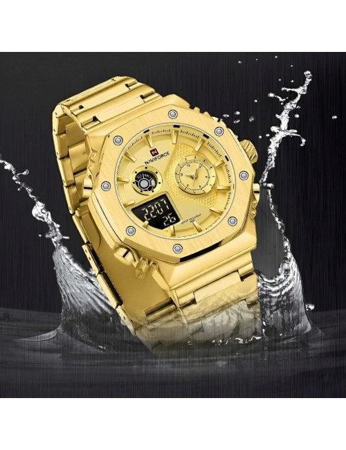Reloj Naviforce Casual Nf9216s Digital Hombre Acero+ Estuche