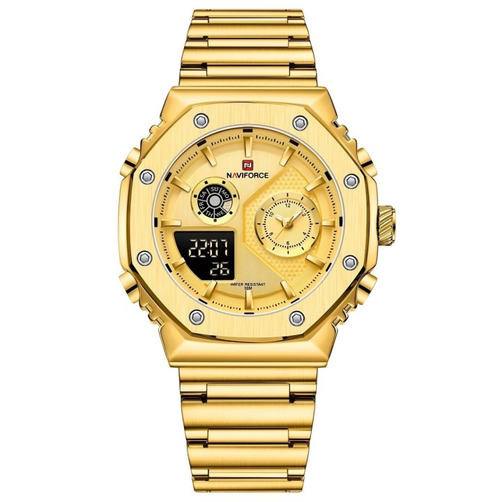 Reloj Naviforce Casual Nf9216s Digital Hombre Acero+ Estuche