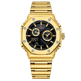 Reloj Naviforce Casual Nf9216s Digital Hombre Acero+ Estuche