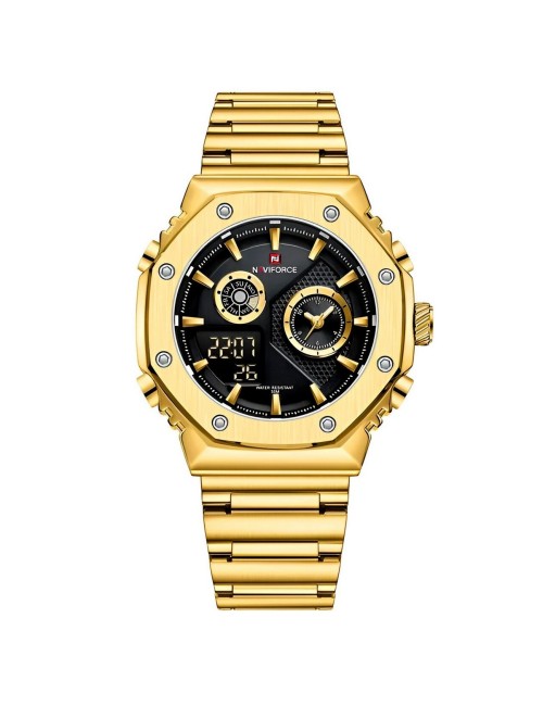 Reloj Naviforce Casual Nf9216s Digital Hombre Acero+ Estuche