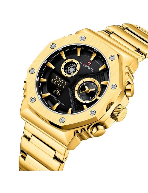Reloj Naviforce Casual Nf9216s Digital Hombre Acero+ Estuche