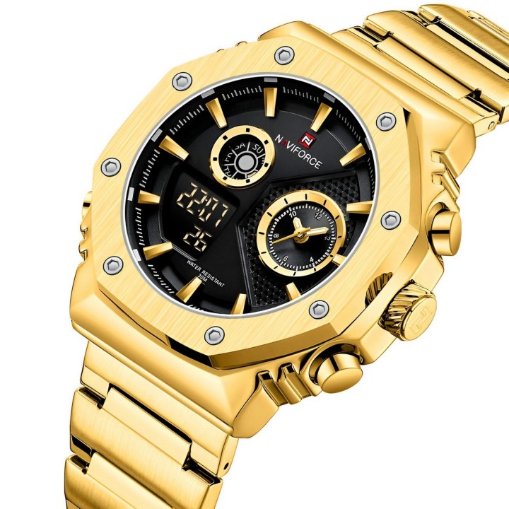 Reloj Naviforce Casual Nf9216s Digital Hombre Acero+ Estuche