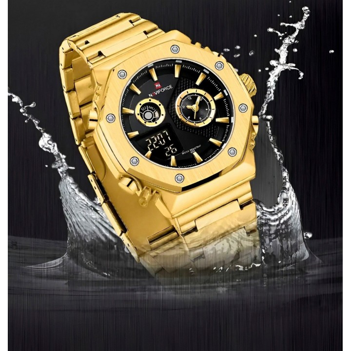 Reloj Naviforce Casual Nf9216s Digital Hombre Acero+ Estuche