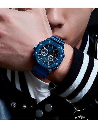 Reloj Naviforce Casual Nf9216s Digital Hombre Acero+ Estuche