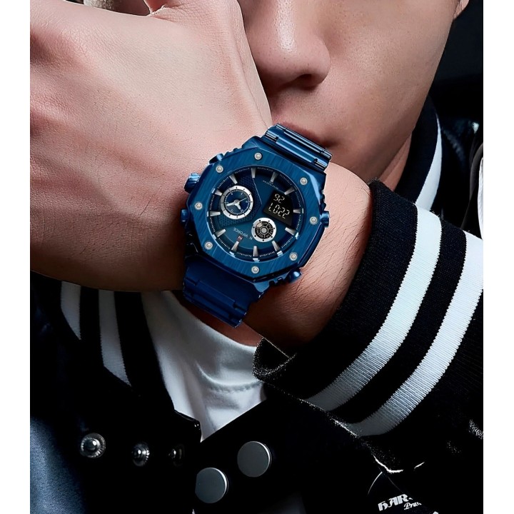 Reloj Naviforce Casual Nf9216s Digital Hombre Acero+ Estuche