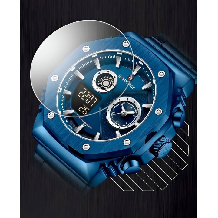 Reloj Naviforce Casual Nf9216s Digital Hombre Acero+ Estuche