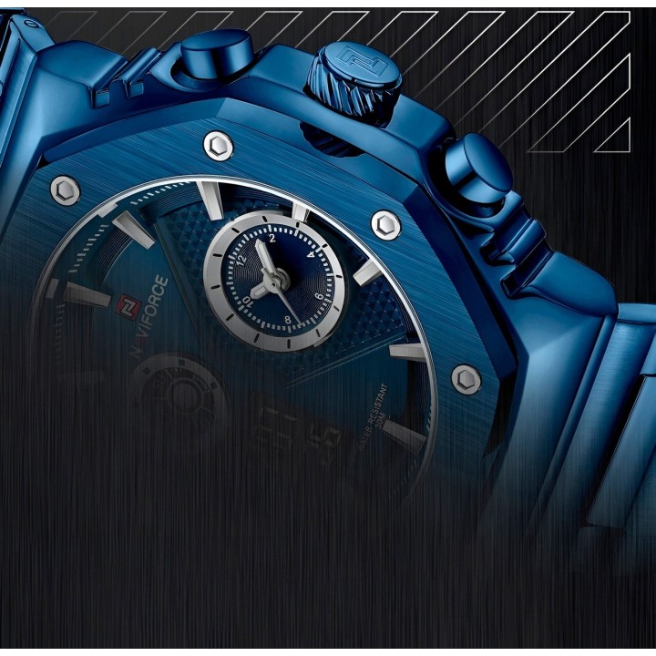 Reloj Naviforce Casual Nf9216s Digital Hombre Acero+ Estuche