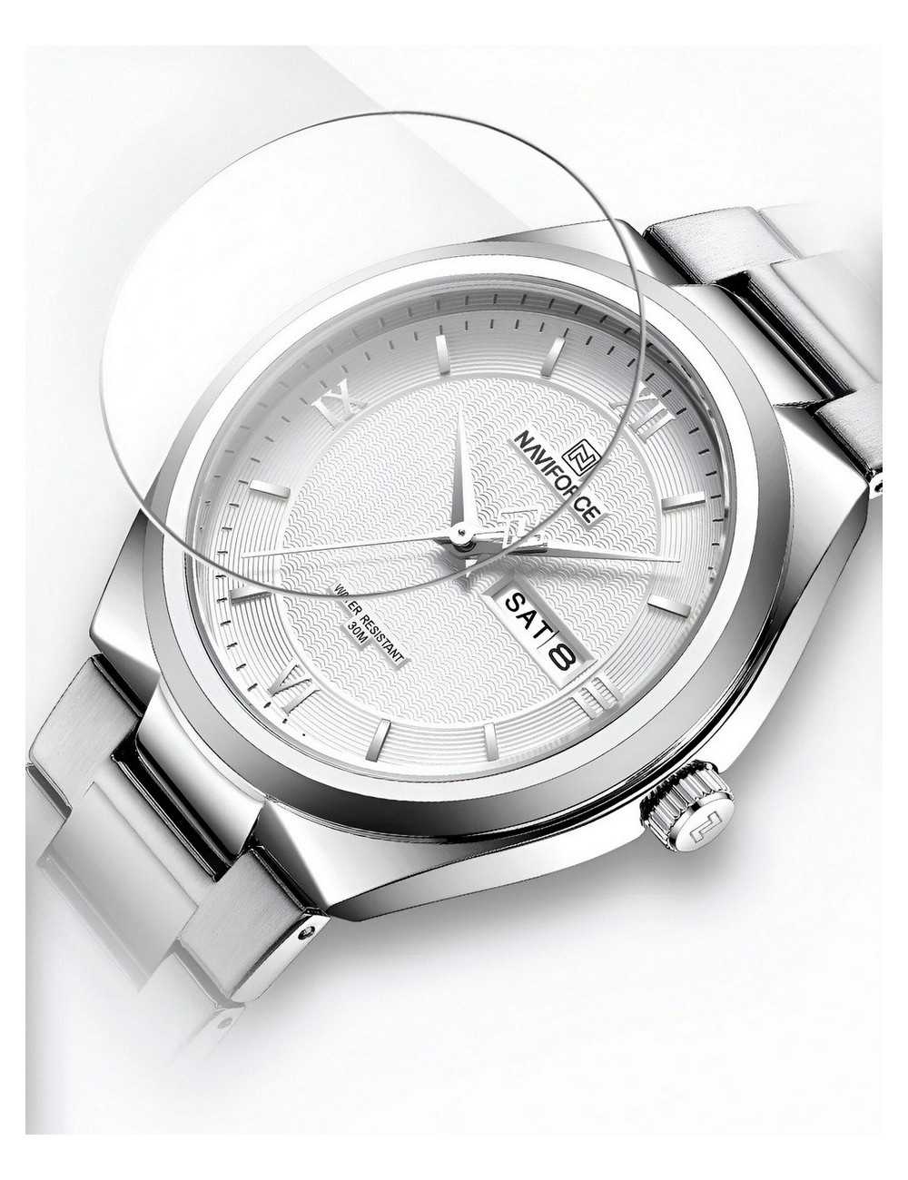 Reloj Naviforce Casual Nf8030 Crono Hombre Acero+ Estuche