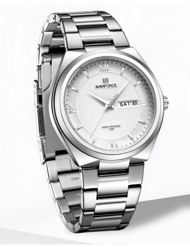 Reloj Naviforce Casual Nf8030 Crono Hombre Acero+ Estuche