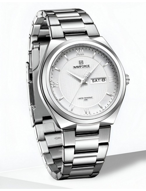 Reloj Naviforce Casual Nf8030 Crono Hombre Acero+ Estuche