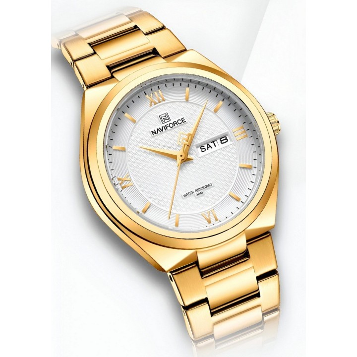 Reloj Naviforce Casual Nf8030 Crono Hombre Acero+ Estuche