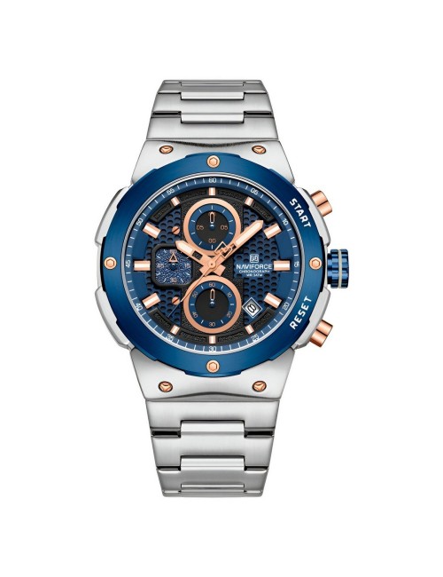 Reloj Naviforce Casual Nf8072 Crono Hombre Acero+ Estuche