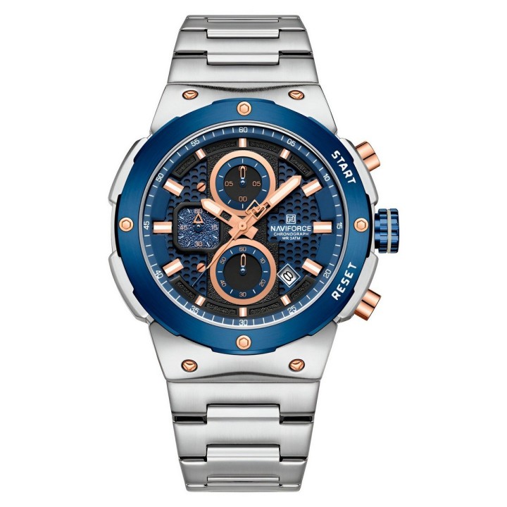 Reloj Naviforce Casual Nf8072 Crono Hombre Acero+ Estuche