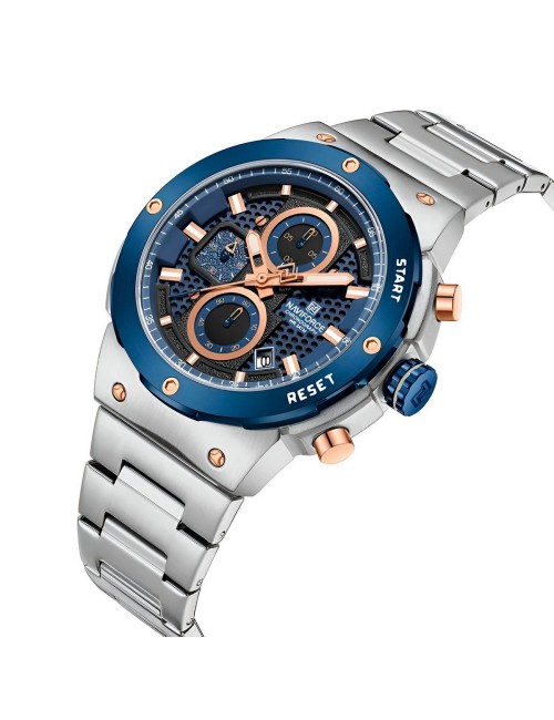 Reloj Naviforce Casual Nf8072 Crono Hombre Acero+ Estuche