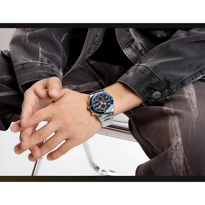 Reloj Naviforce Casual Nf8072 Crono Hombre Acero+ Estuche