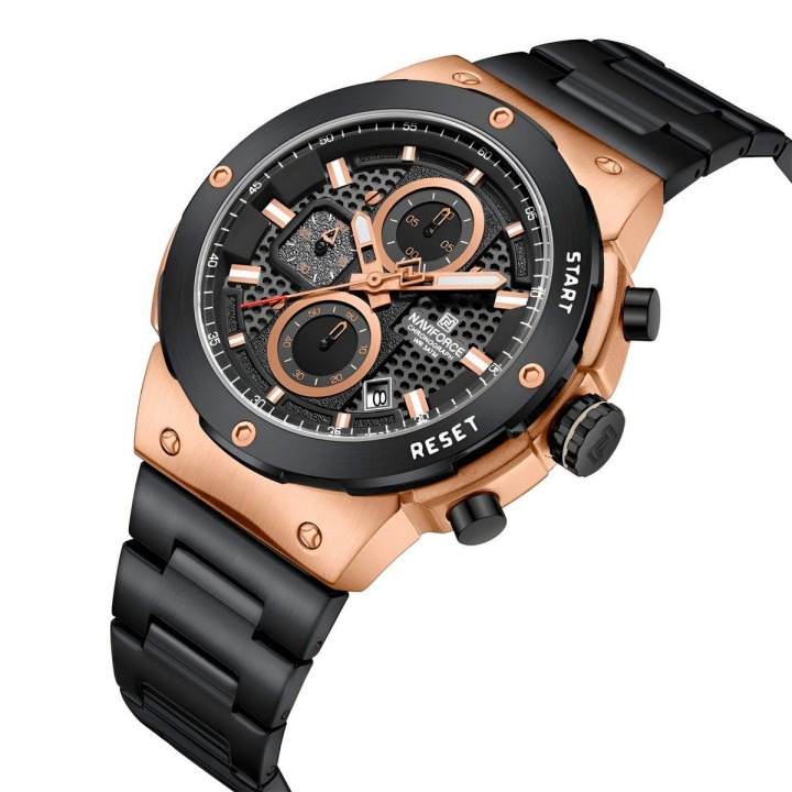 Reloj Naviforce Casual Nf8072 Crono Hombre Acero+ Estuche