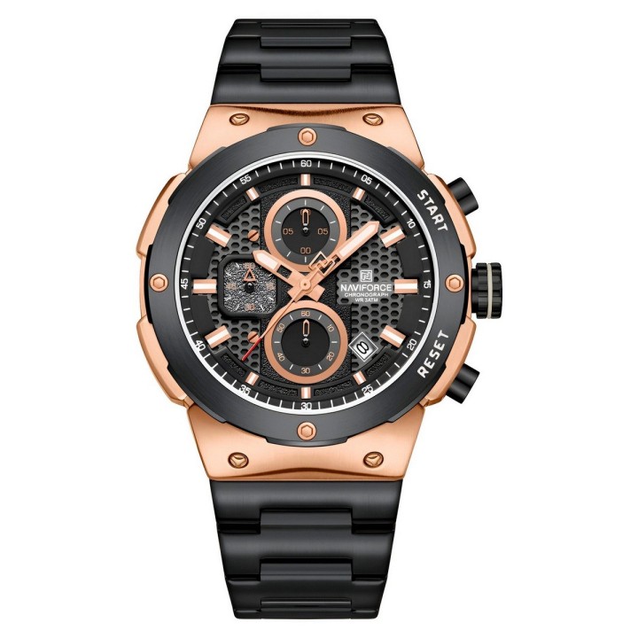 Reloj Naviforce Casual Nf8072 Crono Hombre Acero+ Estuche