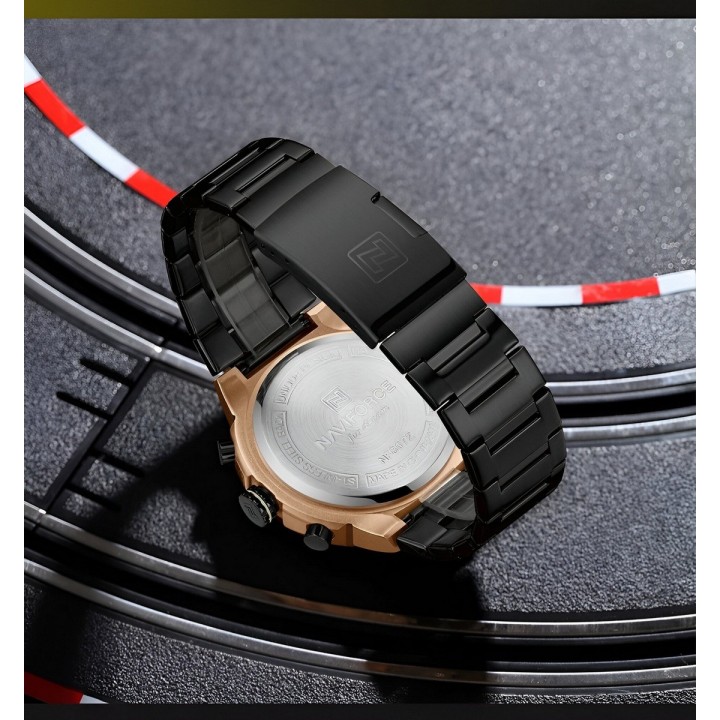 Reloj Naviforce Casual Nf8072 Crono Hombre Acero+ Estuche
