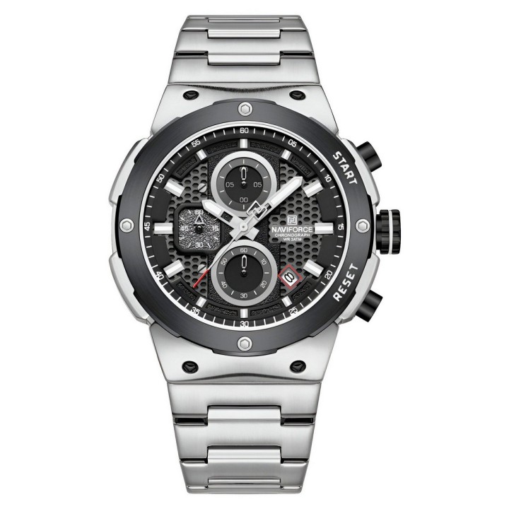 Reloj Naviforce Casual Nf8072 Crono Hombre Acero+ Estuche