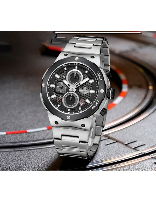 Reloj Naviforce Casual Nf8072 Crono Hombre Acero+ Estuche