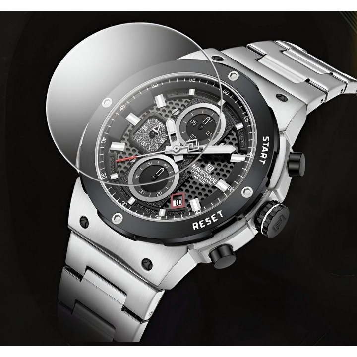 Reloj Naviforce Casual Nf8072 Crono Hombre Acero+ Estuche