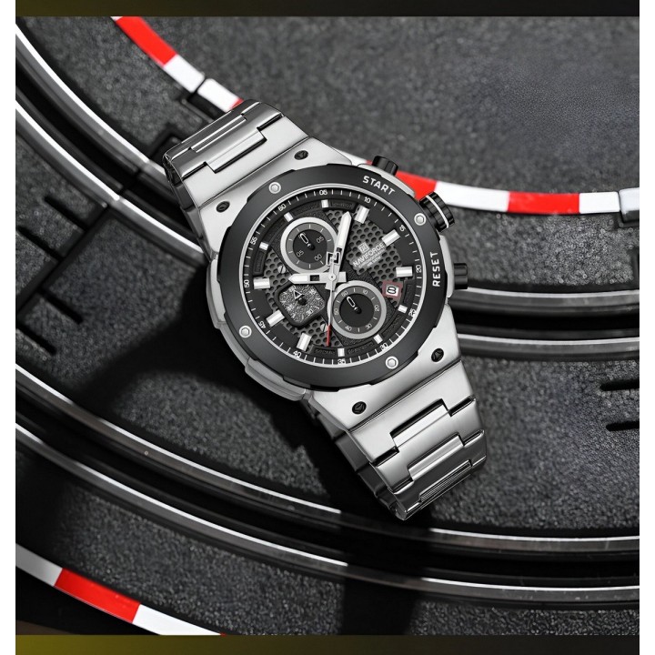 Reloj Naviforce Casual Nf8072 Crono Hombre Acero+ Estuche